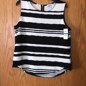 Sleeveless top blk off white